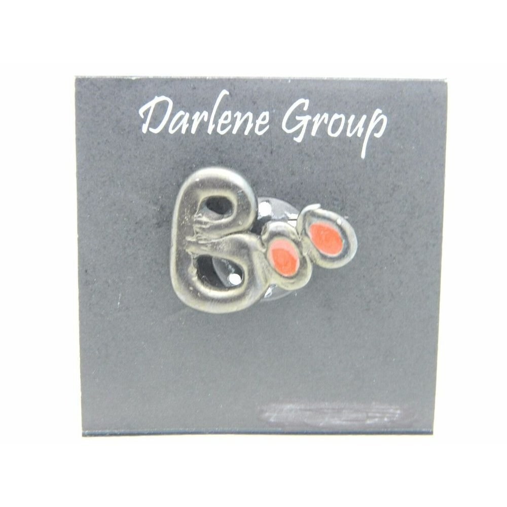 Vintage Halloween BOO Black Orange Red Enamel Darlene Group Pin Brooch